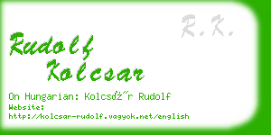 rudolf kolcsar business card